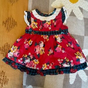 Matilda Jane Red Floral Holiday Christmas Baby Dress